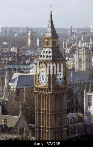 Big Ben en face de l'abbaye de Westminster à Londres, Angleterre, Grande-Bretagne, Europe Banque D'Images