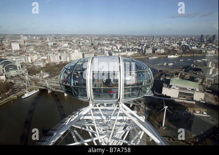 Vue de l'ouest de Londres à partir de la roue du millénaire, Angleterre, Grande-Bretagne, Europe Banque D'Images