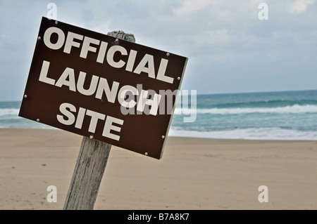 Signe, fin de la plage de Santa Lucia, de Sainte-Lucie, Wetlands Park, Afrique du Sud Banque D'Images