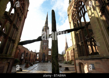 Les vestiges de la cathédrale de Coventry Banque D'Images