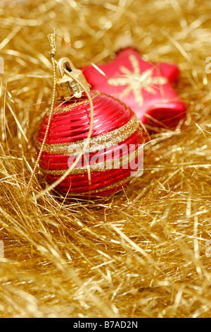 Décorations de Noël, arbre de Noël baubles Banque D'Images