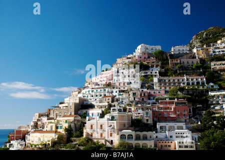 Côté Colline Ville de Positano sur la côte amalfitaine Campanie Italie Banque D'Images