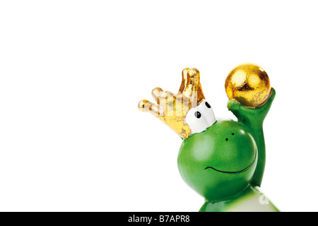 Le Roi grenouille avec une boule d'or Banque D'Images