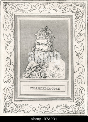 Charlemagne Carolus Magnus Magnus, Karolus ou sens Charles le Grand (2 avril 742 - 28 janvier 814) fut roi des Francs fr Banque D'Images