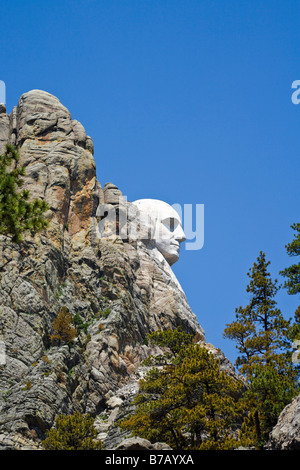 Visage de George Washington sur le Mont Rushmore, South Dakota, USA Banque D'Images