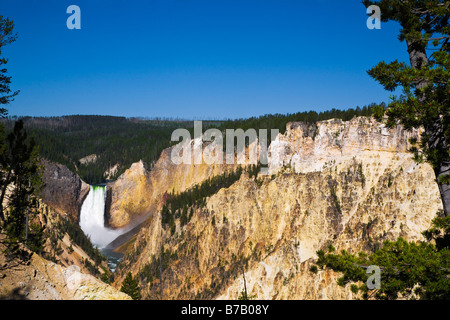 Cascade, parc national de Yellowstone, Wyoming, USA Banque D'Images