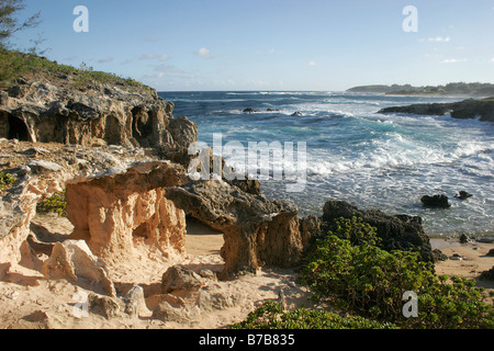 Falaises de Maha'ulepu in South Shore Banque D'Images