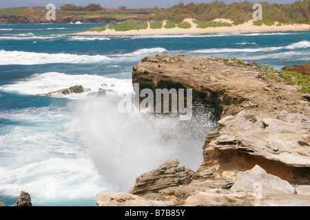 Falaises de Maha'ulepu in South Shore Banque D'Images