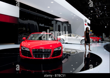 Audi R8 V10 au 2009 North American International Auto Show de Detroit Michigan USA Banque D'Images