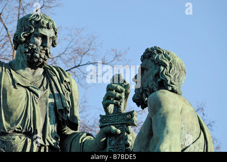 Close up of monument de deux citoyens russes minine et Pojarski Place Rouge Moscou Russie Banque D'Images