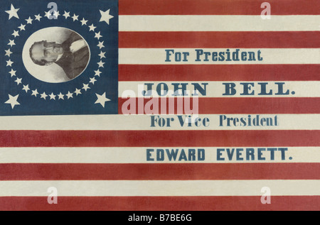 Pour le président John Bell. Pour la vice-président Edward Everett Banque D'Images