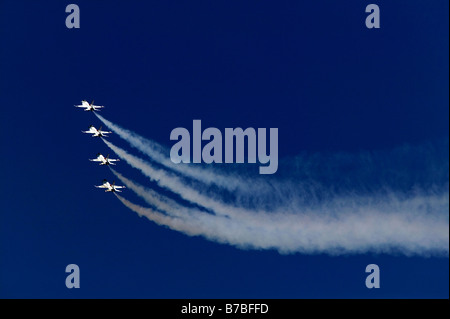 Les combattants de l'USAF F16, l'équipe de démonstration aérienne Thunderbird à Reno Air Races 2008 Banque D'Images