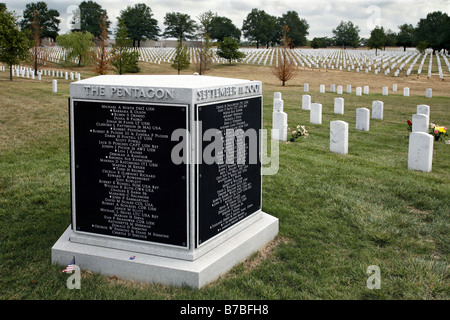 11 septembre pentagone Memorial, le Cimetière National d'Arlington, Arlington, Virginia, USA Banque D'Images