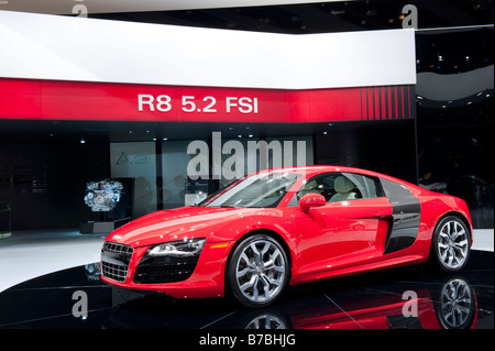 Audi R8 V10 au 2009 North American International Auto Show de Detroit Michigan USA Banque D'Images