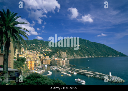 Port de Camogli près de Gênes au Riviera di Levante Ligurie Italie Banque D'Images