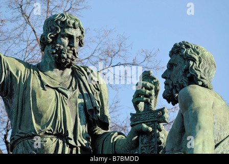 Close up of monument de deux citoyens russes minine et Pojarski Place Rouge Moscou Russie Banque D'Images