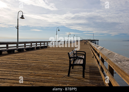 La Jetée de Ventura en Californie, 1958' plus longue jetée en bois en Californie. Construit en 1872 et reconstruit plusieurs fois depuis. Banque D'Images
