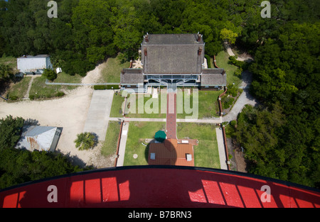 Le phare de St Augustine et musée, construit en 1874 en brique et de coquina, se trouve sur l'Île Anastasia à Saint Augustine, en Floride. Banque D'Images