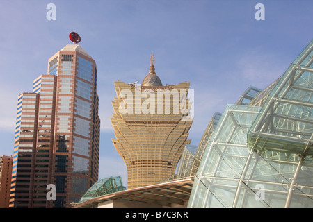 Grand Lisboa et bâtiment de la Banque de Chine, Macao Banque D'Images