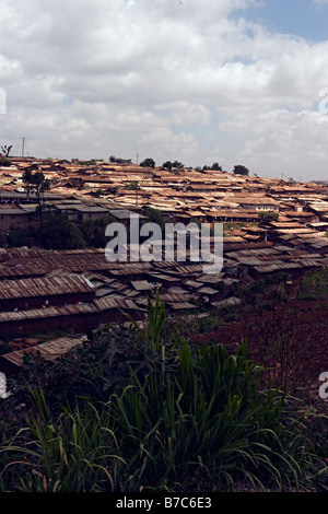 Général des scènes dans et autour de Kibera, le 2ème plus grand bidonville d'Afrique après Soweto. Kibera, Nairobi. Banque D'Images