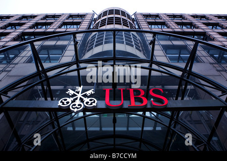 L'UBS s'appuyant sur Broadgate dans le centre de Londres Banque D'Images
