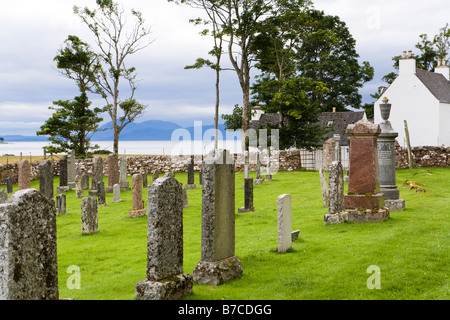 Le cimetière à Clachan Église, Marchin, Wester Ross, Highland, Scotland Banque D'Images