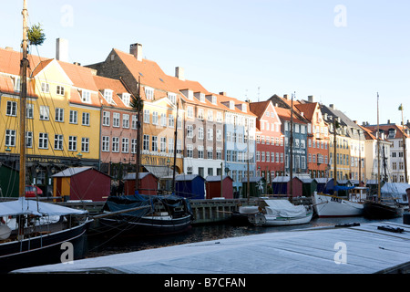 Une scène d'hiver à Nyhavn à Copenhague, Danemark Banque D'Images