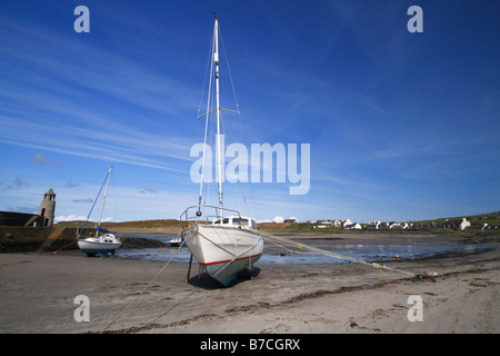 Bateau à voile port en port Logan, Mull of Galloway, au sud ouest de l'Écosse Banque D'Images