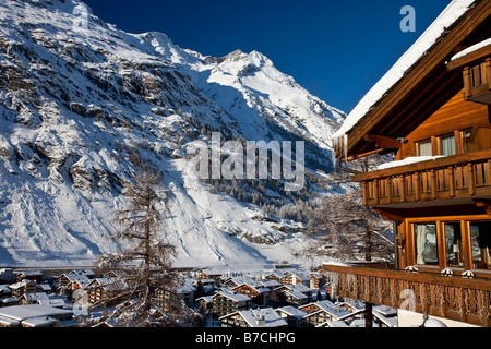 Chalet de montagne à Zermatt Suisse Banque D'Images