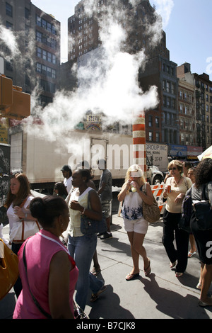 Tuyau de vapeur, Chinatown, New York City, USA Banque D'Images