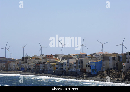 Les moulins à vent à Grande Canarie, Canaries, Gran Canaria Banque D'Images