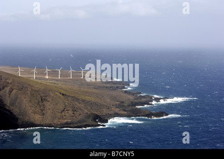 Parc éolien sur Punta del Fraile, Canaries, Tenerife Banque D'Images