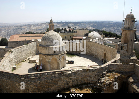 Rocher de l'Ascension de Jésus Christ sur le Mont des Oliviers à Jérusalem, Israël Banque D'Images