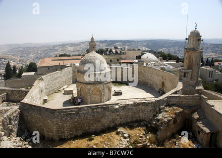 Rocher de l'Ascension de Jésus Christ sur le Mont des Oliviers à Jérusalem, Israël Banque D'Images