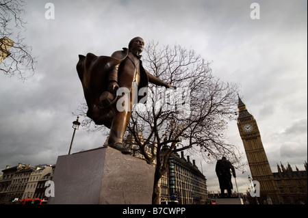 David Lloyd George au Parlement Statue Square Londres Grande-bretagne 2008 Banque D'Images