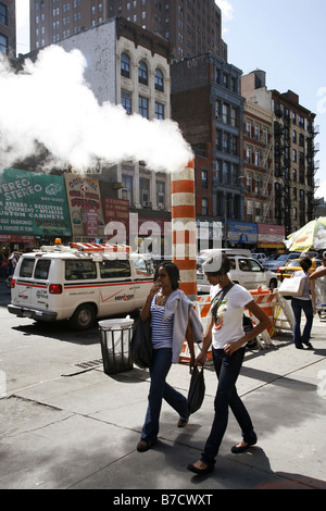 Tuyau de vapeur, Chinatown, New York City, USA Banque D'Images