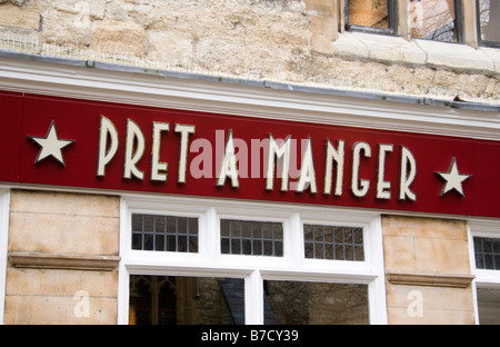 Pret a manger store se connecter, Cornmarket Street, Oxford, Angleterre. Jan 2009 Banque D'Images