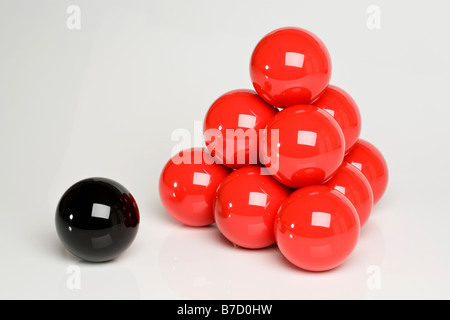 Boules de billard en pyramide Banque D'Images