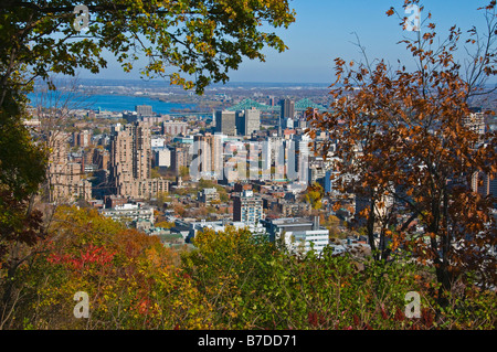 Du point de vue d'horizon à l'Observatoire de le Chalet du Mont Royal Montreal Canada Banque D'Images