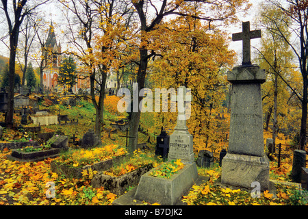 WW2 tombes pré polonais à Rasu ou Rossa cimetière à Vilnius Lituanie Banque D'Images