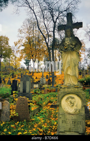 WW2 tombes pré polonais à Rasu ou Rossa cimetière à Vilnius Lituanie Banque D'Images