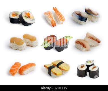 Différents types de châssis isolé sur fond blanc. Banque D'Images