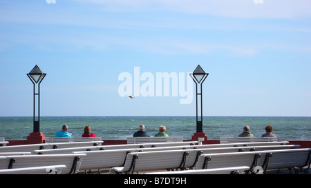 Les touristes en promenade, Allemagne, Ruegen BINZ Banque D'Images