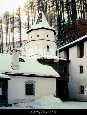 Abbaye de Monte Maria une Malles Venosta.(en) Abbaye de Marienberg Banque D'Images