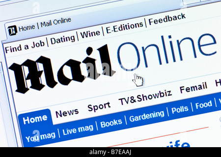 Capture d'écran de macro journal Daily Mail site (usage éditorial uniquement) Banque D'Images