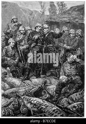 Le matin après la défense de Rorkes Drift Zululand janvier 1879 illustration du XIXe siècle Banque D'Images