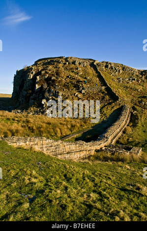 dh Steel Rigg HADRIEN WALL NORTHUMBRIA Roman Wall NORTHUMBRIA Northumberland National Park romans histoire Banque D'Images