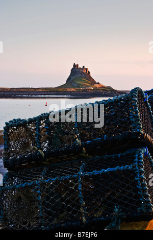 Des casiers à homard à Holy Island Banque D'Images