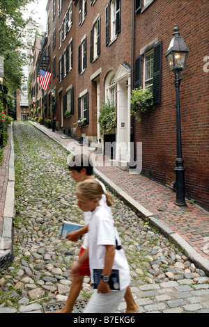 Acorn Street, Beacon Hill, Boston, Massachusetts, USA Banque D'Images