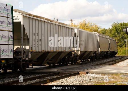 Les wagons de chemin de fer est fermé au passage à White River Junction Vermont VT United States of America USA Banque D'Images